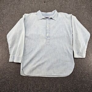 Vintage Polo Ralph Lauren Chambray Shirt Women's 10 Blue Light Wash 90s